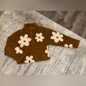 BLANK NYC Floral Sherpa Jacket